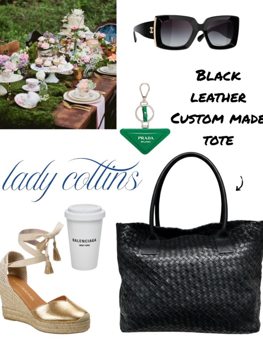 ONLY PIECE-Custom Made Black Leather Hand Woven Tote Bag